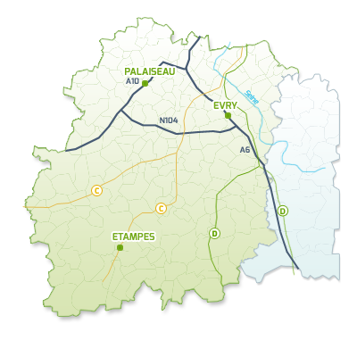 Carte de l'Essonne