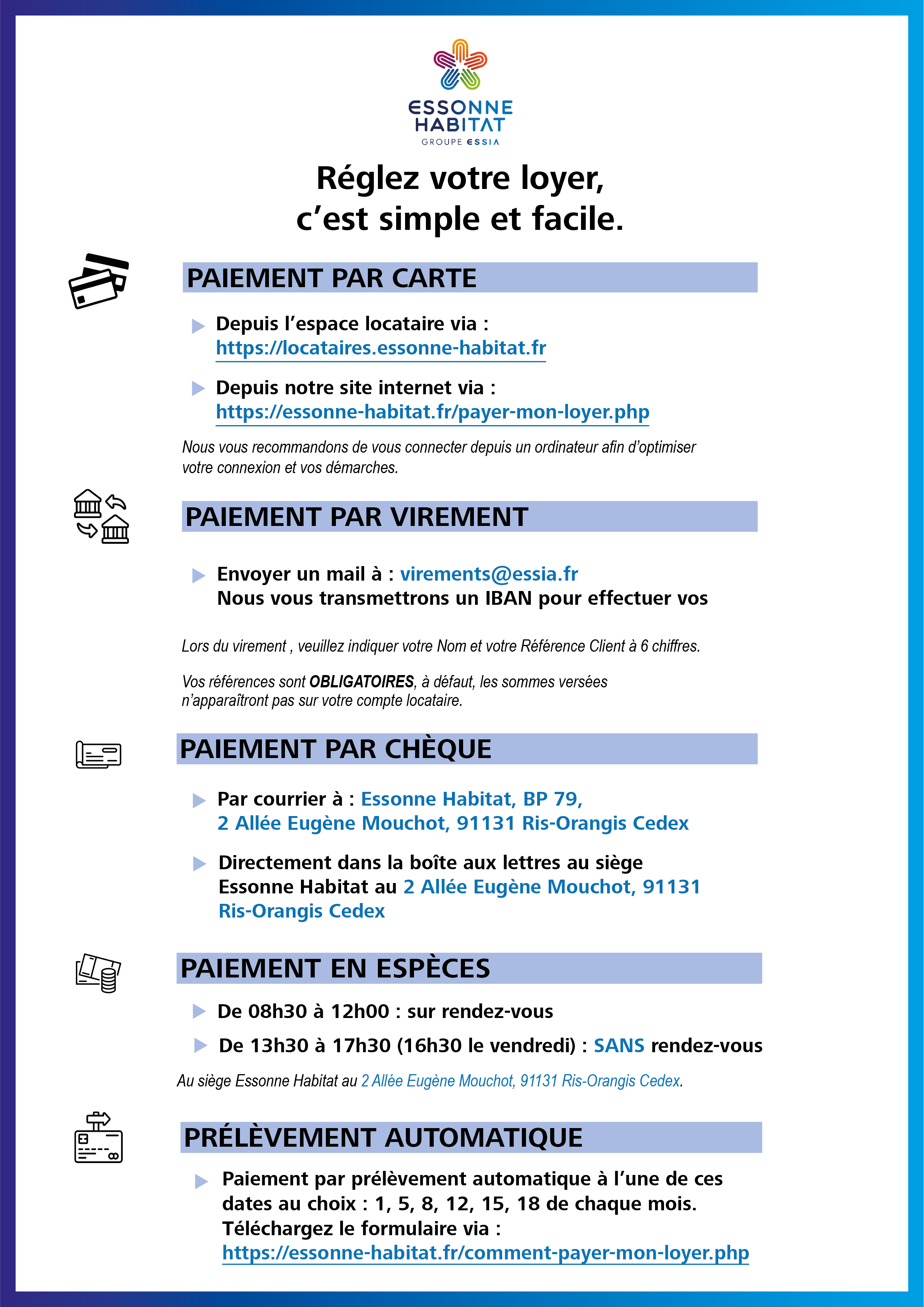 Payer mon loyer ESSONNE HABITAT